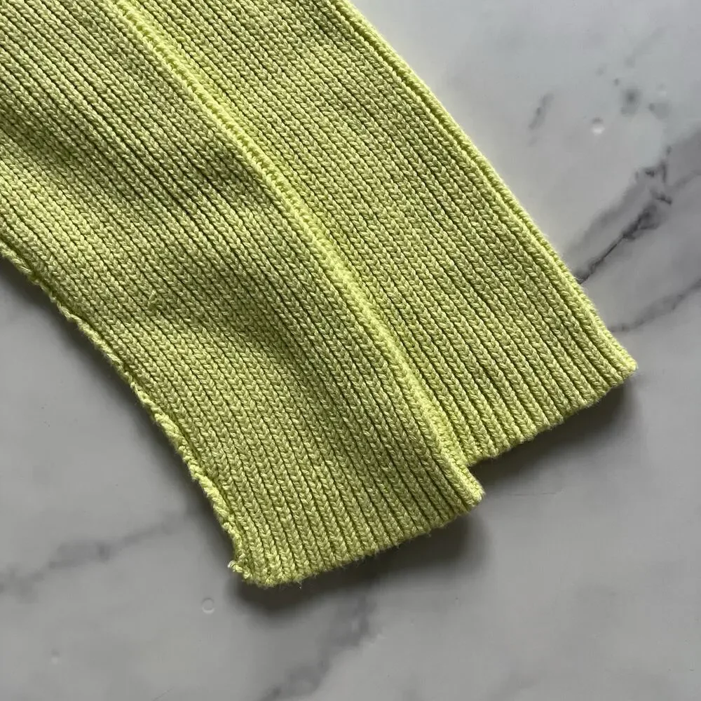 Free People Layer Cake Sweater Key Lime XS Oversized Turtleneck Chunky Knit